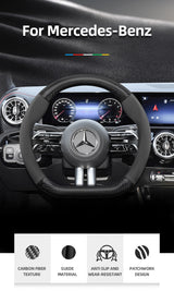 Suede Carbon Steering Wheel Cover for Mercedes Car Interior Accessory Hocasen