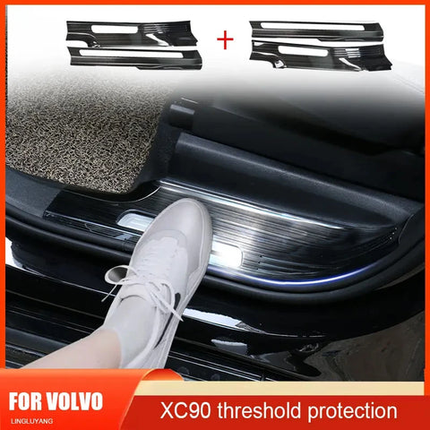 Premium Door Sill Protector for Volvo XC90 2015 Car Interior Accessory LINGLUYANG