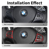 For BMW F30 F32 F34 (2013-2019) Car Steering Wheel Button Panel Trim Sticker Anti Scratch Carbon Fiber Interior Tuning Access
