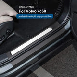 Modified Leather Door Sill Guard for Volvo S90 XC60 Car Interior Accessory LINGLUYANG