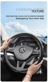 Steering Wheel Cover Carbon Fiber for Skoda Octavia Car Interior Accessory Hocasen