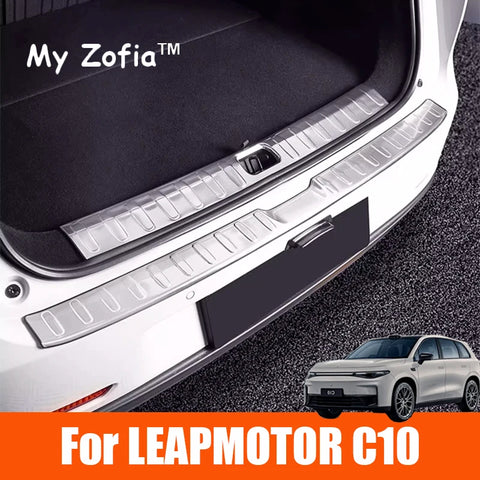 For Leapmotor C10 2024-2025 Car Stainless Steel Rear Trunk Scuff Plate Cover Protector Sill Trunk Tread Plate Trim Accessorie