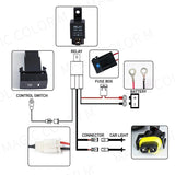 12V Fog Light Wiring Harness Switch Kit with Indicator Car Interior Accessory MAGIC COLORM