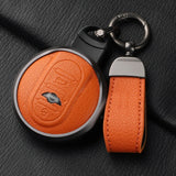 Metal and Leather Car Key Case Cover for Bmw Mini