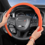 Dodge Suede Steering Wheel Cover Durable Non-Slip Car Interior Accessory Hocasen