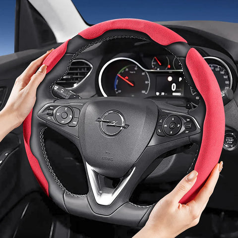 Sports Suede Split Steering Wheel Cover for Opel Models Car Interior Accessory Hocasen