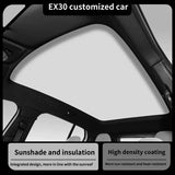Natural Fiber Split Roof Sunshade for Volvo EX30 Car Interior Accessory LINGLUYANG beige