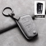 Sheep Suede Car Key Case Cover Shell for Various Toyota Models