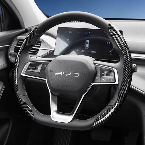 BYD Carbon Fiber Texture Quick-Release Wheel Cover Car Interior Accessory Hocasen