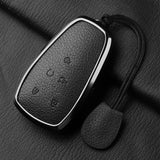 Aluminum Alloy Goatskin Car Key Case Cover For Changan Eado Unit CS35plus CS55plus CS75plus Car Key Protection Shell Accessories