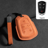 Suede Car Key Case Cover For Cadillac