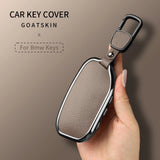 Aluminum Alloy Goatskin Car Key Case Cover for BMW G38 G12 F49 i20 G07 G08 1 5 7 Series x1 x5 x7 ix XM i7 M760 Keychain Car K