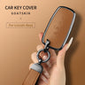 Metal and leather car key case cover for Lincoln Continental Navigator