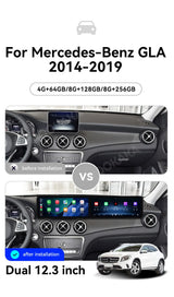 24.6" Dual Screen Android Head Unit for Mercedes-Benz GLA 2014–2019 Android Head Unit Aotsr