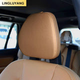 Leather Headrest Neck Pillow for Volvo XC90 XC60 Car Interior Accessory LINGLUYANG