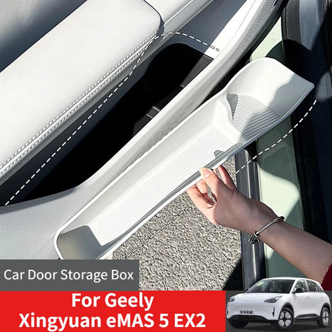 For Geely Xingyuan eMAS 5 EX2 24-26 Car Door Storage Case TPE Front Rear Door Slot Organizer Tray Storage Box Interior Access