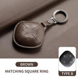 Leather Car Key Case Cover Shell For Chery Jetour Genesis X90 X70 X95 Traveller T2 Dashing X-1 Plus DTC IDM Protection Keychain