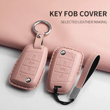 PU Leather Key Case Cover for VW Tiguan T-Cross Car Interior Accessory OEM