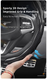 Snap-On Wave-Shaped Steering Wheel Cover for Genesis GV80, G90, G80 Car Interior Accessory Hocasen