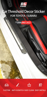 Door Sill Protector Sticker for Toyota GR86 Subaru BRZ Car Interior Accessory GMUNI