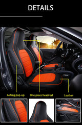 Leather Car Seat Covers for Smart Fortwo 453 Models