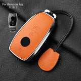 Metal and Leather Car Key Case Cover for Mercedes Benz