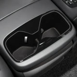 Kia EV9 2024 2025 Car Cup Holder Armrest Storage Box Rear Shock-Absorbing Cup Tray Tidying Car Accessories Black TPE Drinks H