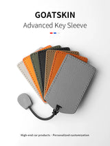 Goatskin Car Card Key Protective Cover NFC Induction Card Key Case All Car Card Key Universal Protective Cover Keychain Car A