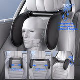 Child Car Headrest with Memory Foam - Ergonomic 360° Adjustable Side Pads for Car Travel