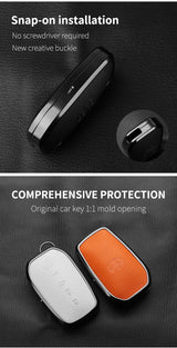 Leather 3 Button Car Key Case Cover for Toyota Sequoia