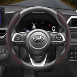 Perodua Suede Buckle Steering Wheel Cover Brown