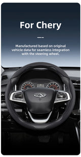 Breathable Holes Leather Steering Cover for Chery Car Interior Accessory Hocasen