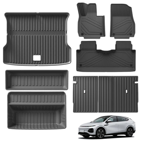 Xpeng G6 2023-2024 Car Floor Mats Cargo Liner Trunk Pad TPE 3D Foot Mat Left Rudder Waterproof BLACK Car Interior Accessory S