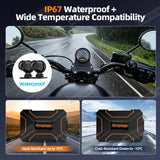 2K Dual Lens Waterproof Motorcycle Dash Cam WiFi DVR