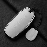 4 Button Aluminum Alloy Goatskin Car Key Case Cover for Nissan