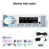 1 DIN Marine Stereo Bluetooth USB for Boat UTV RV