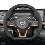 Suede Carbon Fiber Steering Cover for Nissan Car Interior Accessory Hocasen