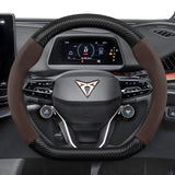 Cupra Suede Carbon Fiber Steering Wheel Cover Fit