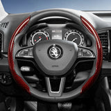 Carbon Fiber Texture Steering Wheel Cover for Skoda