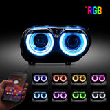 Black RGB Projector Headlights for Challenger 2015-2024 Headlight Assembly VLAND