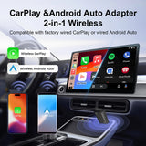 2-in-1 Wireless CarPlay and Android Auto Adapter Smart Dongle CarPlay Adapter LEXXSON