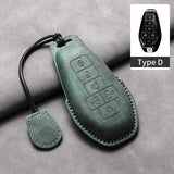 Leather Car Key Case Cover Shell For DENZA D9 EV D9 DM Sheep Suede Car Remote Key Bag Case Protecter Keychain Cover Decorative