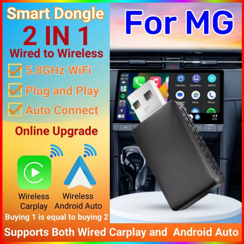 2-in-1 Wireless CarPlay and Android Auto Adapter for MG Models CarPlay Adapter OEM