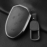 5 Button Aluminum Alloy Goatskin Car Key Case Cover For Trumpchi GAC 2021 Empow J11 J12 J13 J14 J15 J16 GS8 Keychain Accessories