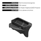 For New Tesla Model Y Launch Juniper 2025 Model 3+ Highland 2024 Steering Wheel Silicone SunGlasses Case Mobile Phone Holder