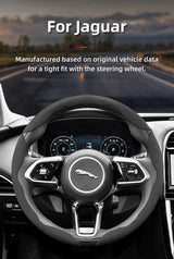 Segmented Suede Steering Wheel Cover for Jaguar XF XE Car Interior Accessory Hocasen