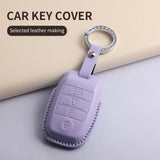 Leather Car Remote Key Case Cover Shell for KIA Models Car Key Cover NONE (OEM)