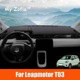 For Leapmotor T03 2023 2024 2025 Car Leather Dashmat Dashboard Cover Car Pad Dash Mat SunShade Carpet Cover Accessories Car I
