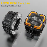 Square LED Work Light 12V 24V For Car Offroad Motorcycle Driving Fog Lamp Light Bar With Angel Eyes Spotlights Auxiliary Ligh