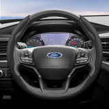 Breathable Leather Steering Wheel Cover for Ford